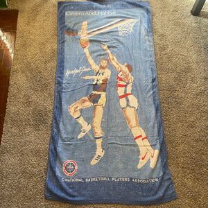 VTG Kareem Abdul-Jabbar Los Angeles Lakers Large Beach Towel RARE Collectible